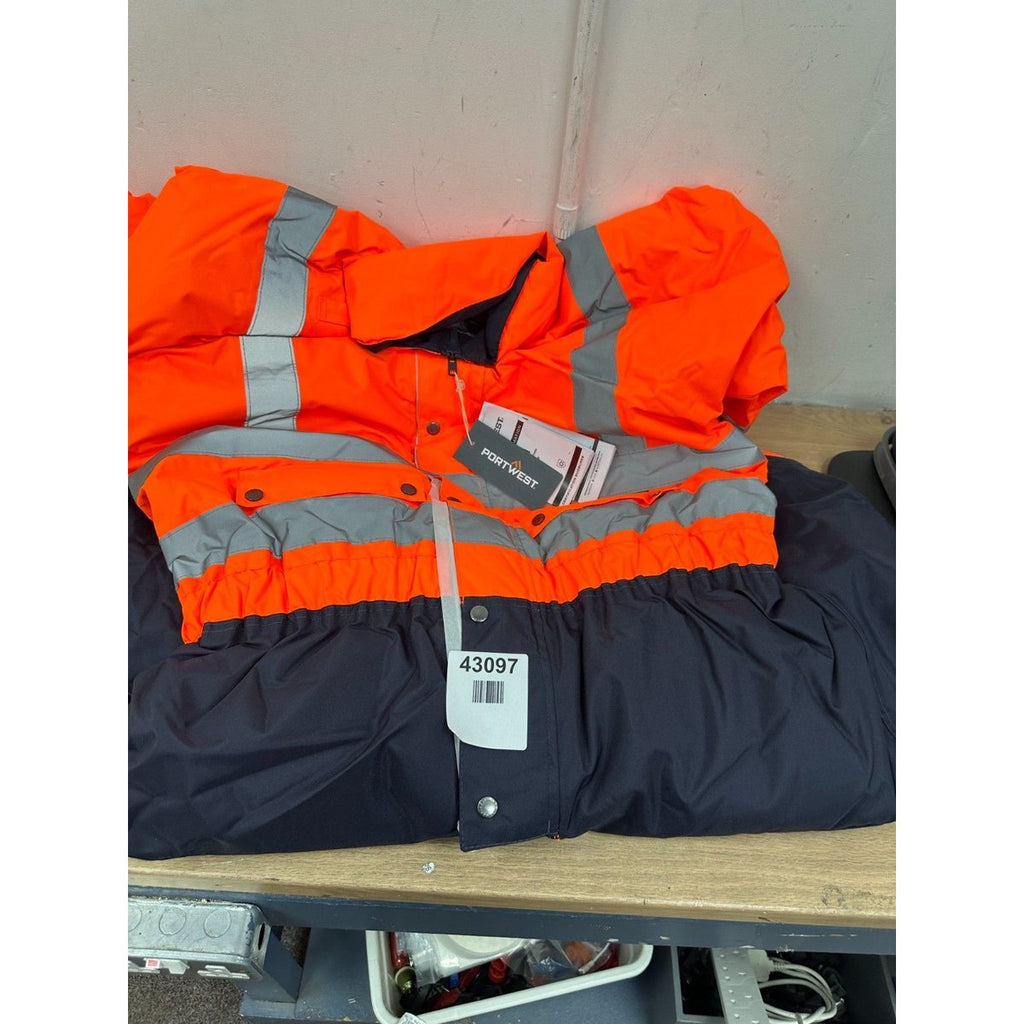 portwest S485 mens hi vis winter work coverall waterproof polyster overall therm