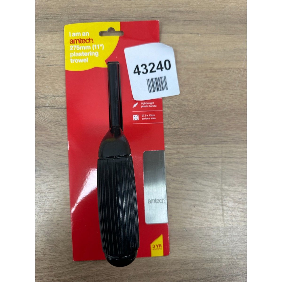 Am-Tech 11" Plastering Trowel Tool Plaster Lightweight Plastic Handle Carbon