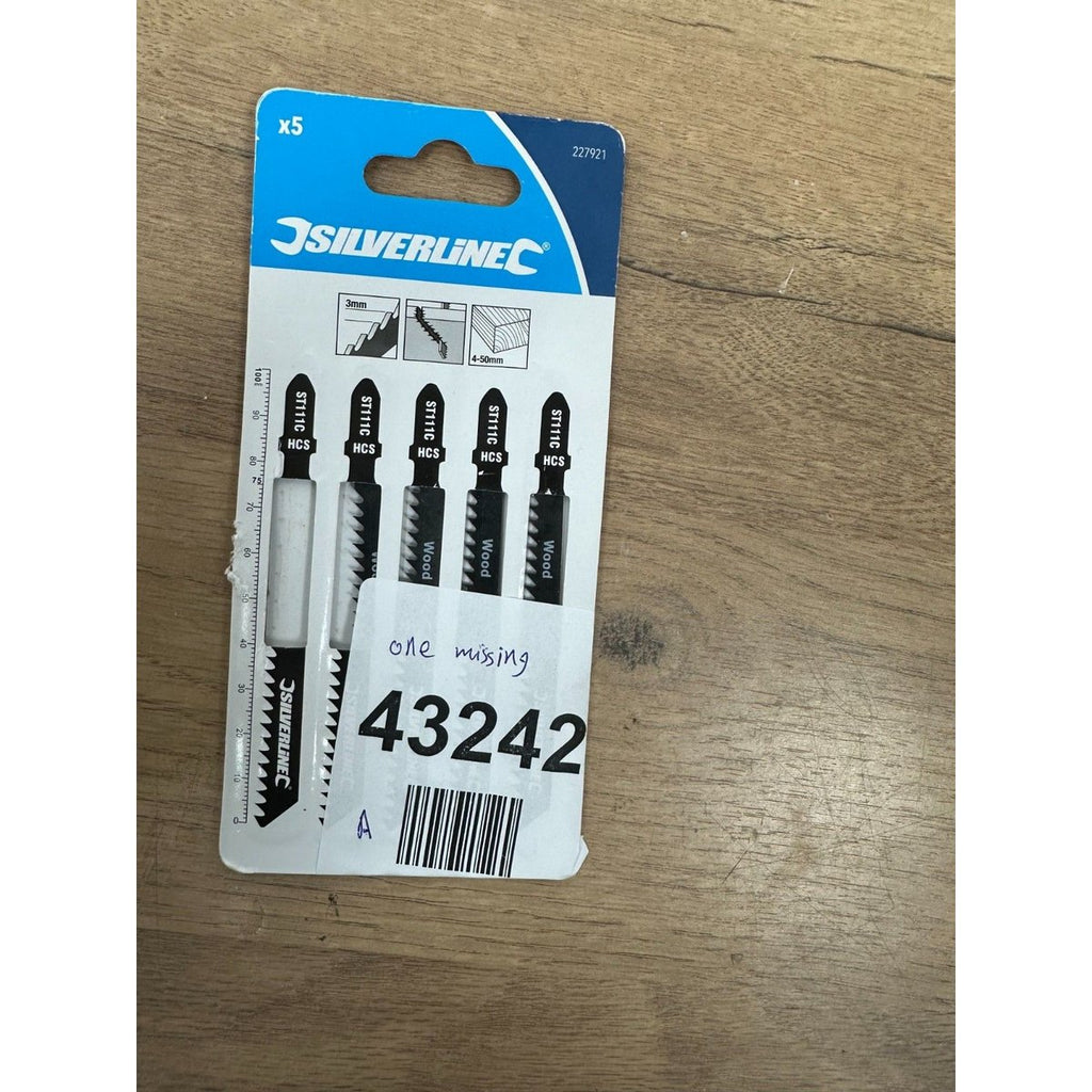 Silverline Fast Cut Jigsaw Blades for Wood ST111C 227921- 1 piece missing