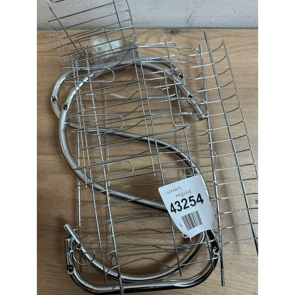 Two Tier Dish Drainer Rack Silver, Bowls Dishes Plates Cup Holder with Drip Tray