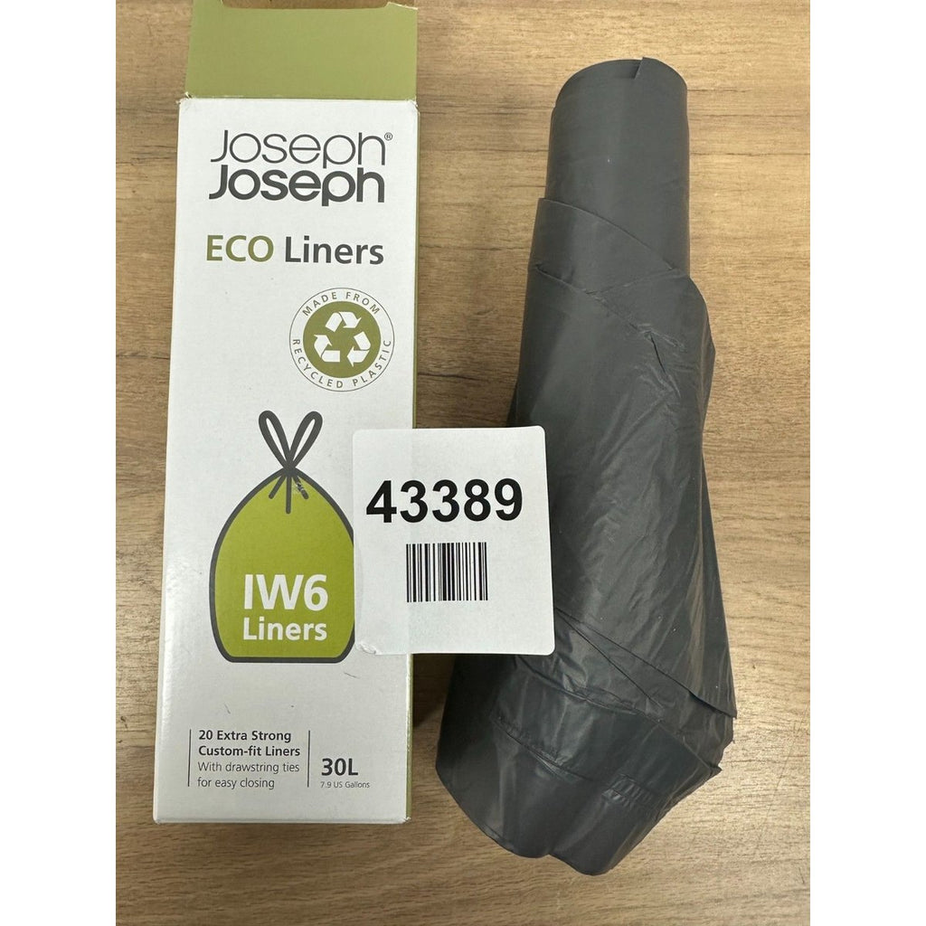 Joseph Joseph IW6 Eco Recycled plastic Bin Liners, Kitchen Waste Bags With Tie T