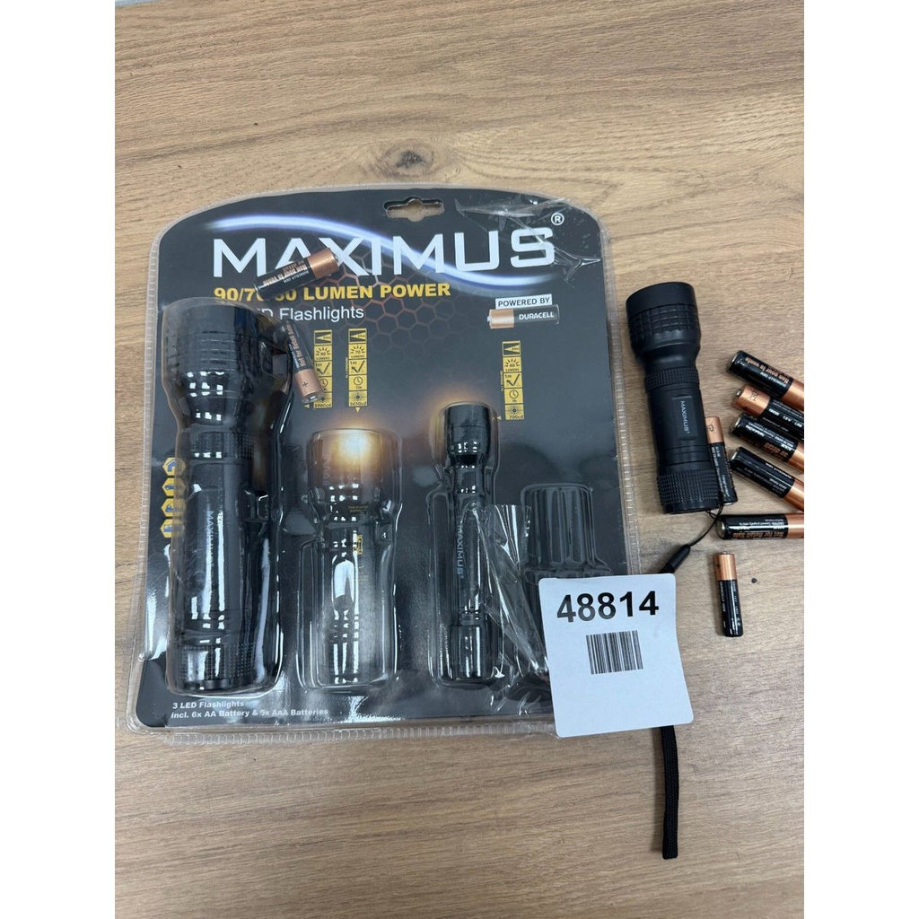 Maximus Black LED Battery-powered Torch