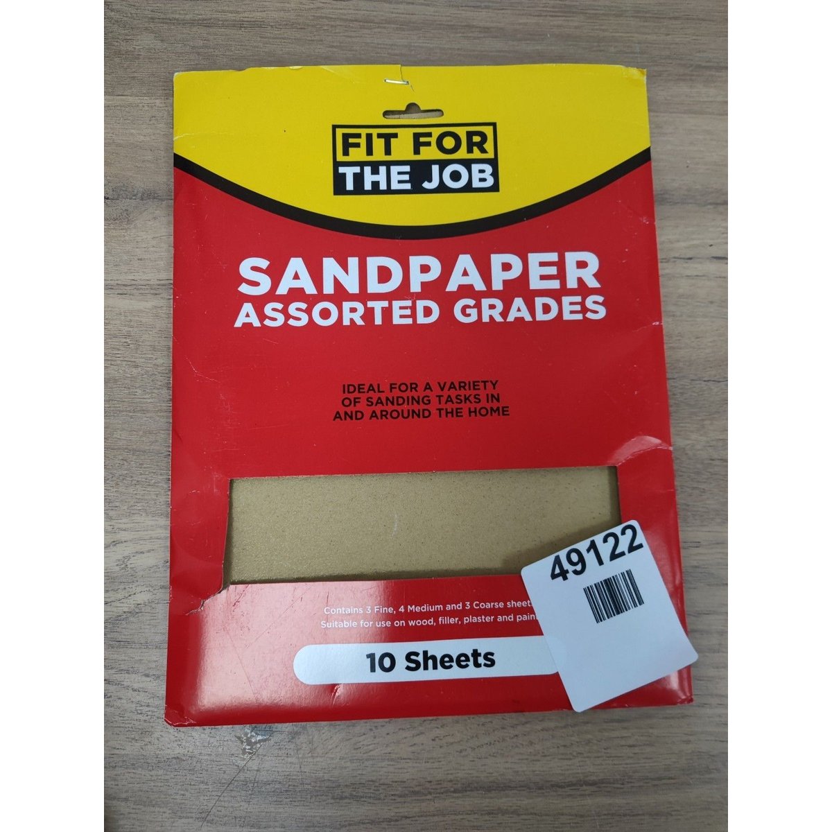 Fit For The Job 10 Large A4 Size Sheets Sandpaper Assorted Grades for Sanding