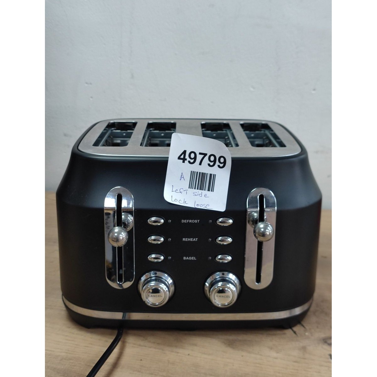 Rangemaster RMCL4S201BK Classic 4 Slice Toaster, Matte Black