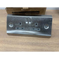 Knightsbridge SKR008 13A 2G Mounting DP Switched Socket - Stainless Steel