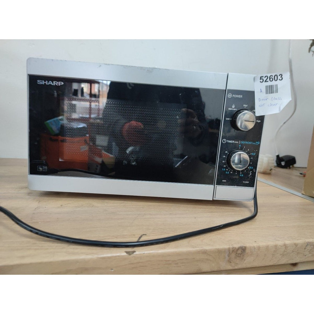 SHARP Compact Microwave Oven with Manual Dial Controls Turntable 800W 20L