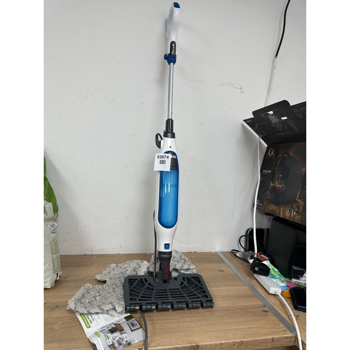 Shark Klik n’ Flip S6001UK Manual Steam Mop - White/Blue