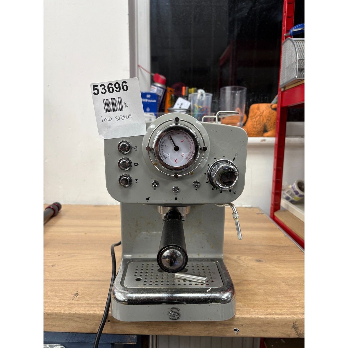 Swan SK22110GRN 15 Bar Retro Pump Espresso Machine - Grey- Read Description