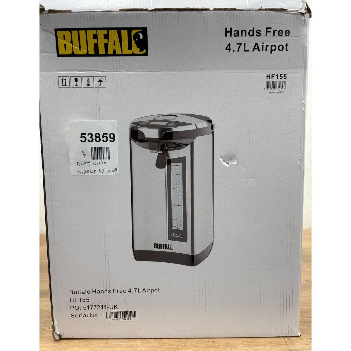 Buffalo Electric Airpot 4.7Ltr - Hot Drink Dispenser for Home