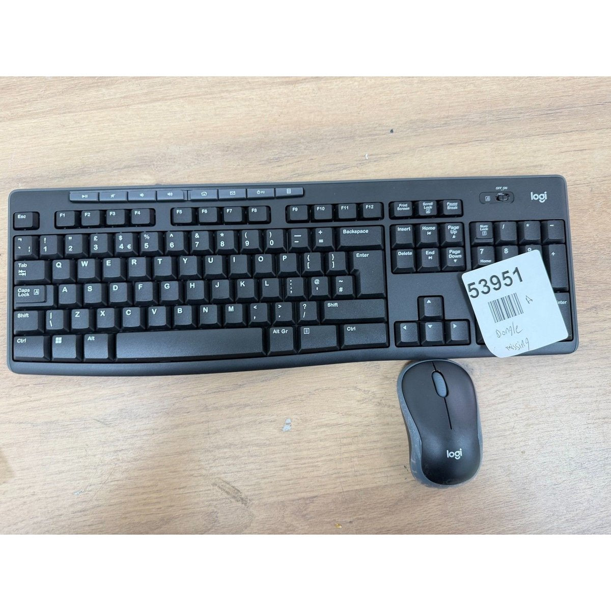 Logitech MK270 Wireless Mouse and Keyboard Combo- Dongle missing