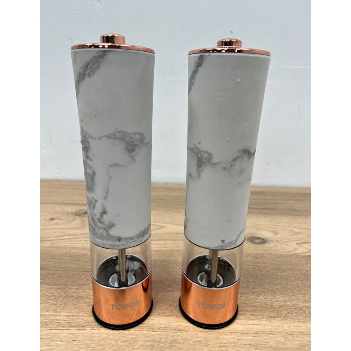 Tower T847005WR Electric Salt & Pepper Mill In Marble & Rose Gold