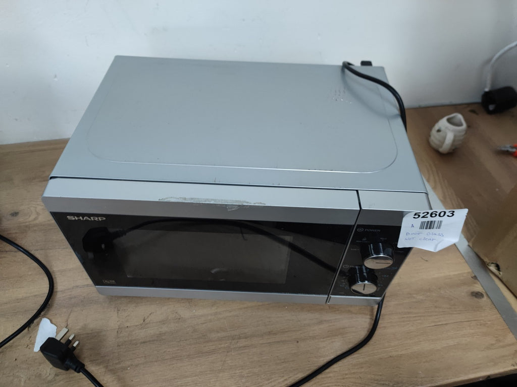 SHARP Compact Microwave Oven with Manual Dial Controls Turntable 800W 20L
