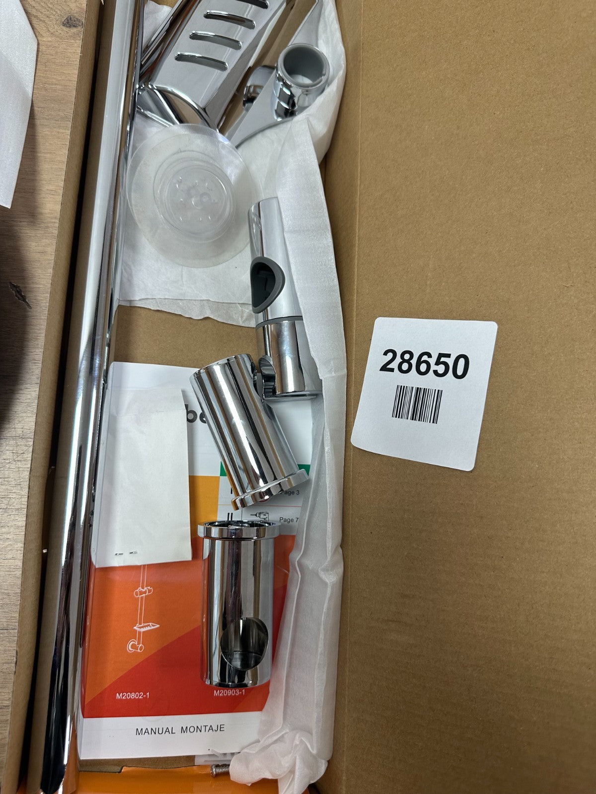 Ibergrif M20802-1 Shower Riser Rail, 57Cm Shower Rail, No Drilling Required
