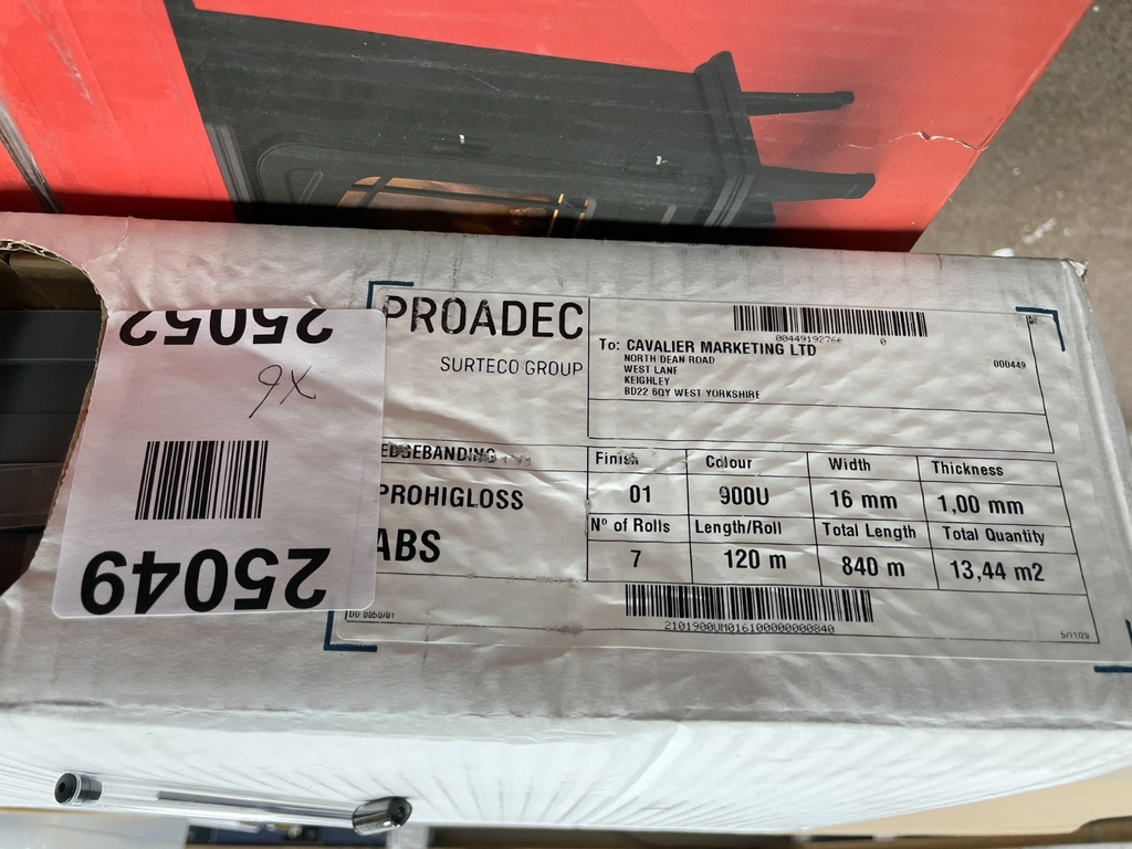 Proadec pvc edge banding strip roll of 120M width 16mm