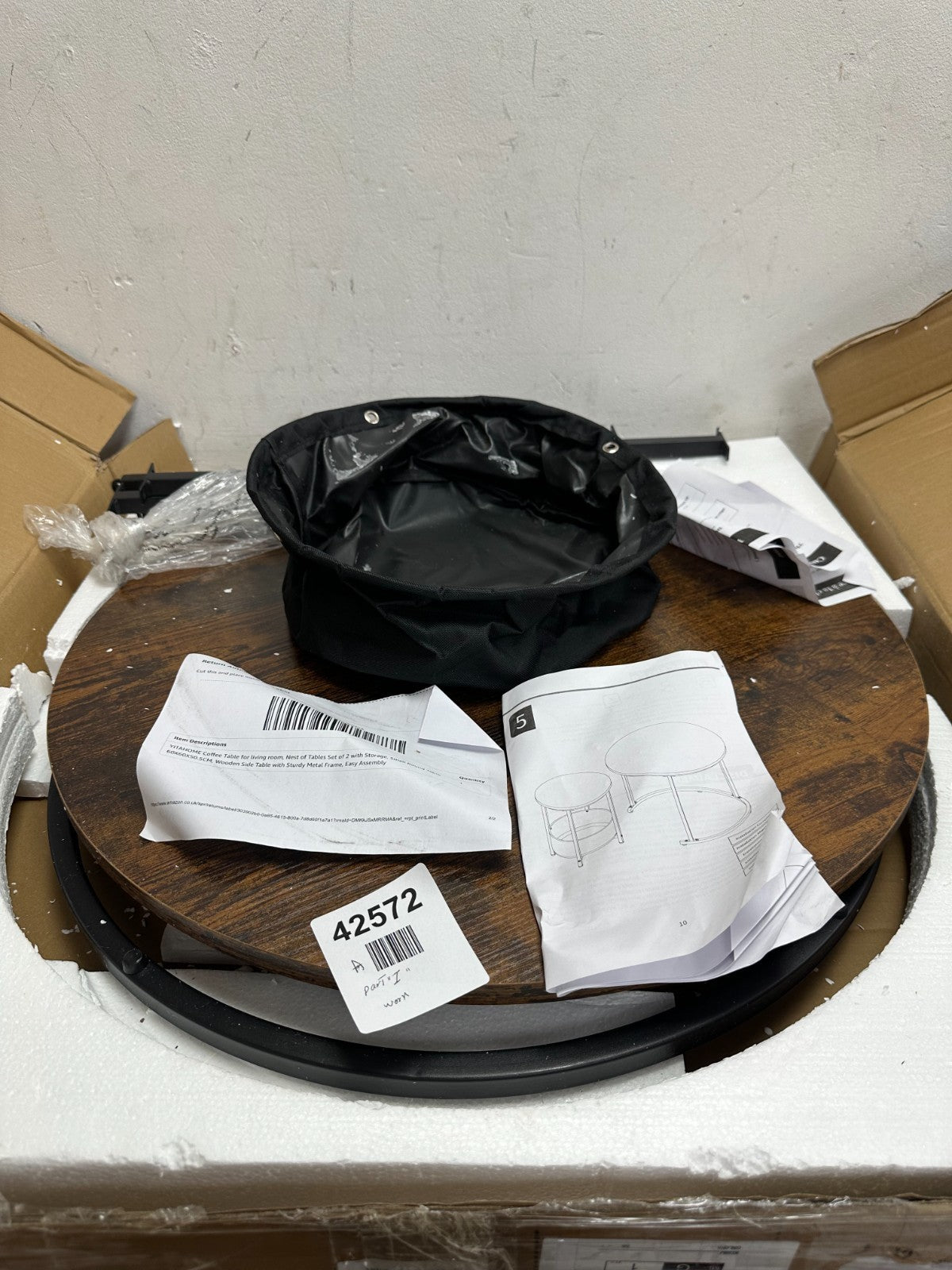 YITAHOME Round Coffee Tables, Set of 2 Nesting Tables