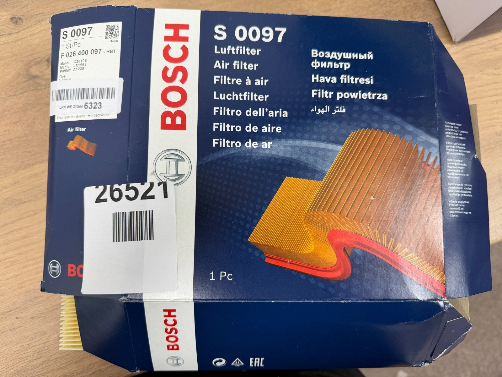 Bosch F026400097 Air Filter