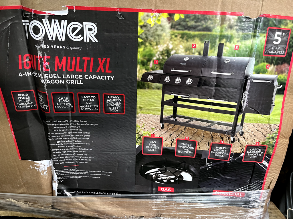 Tower 4 in 1 Dual Fuel Large Capacity Wagon Grill T978507