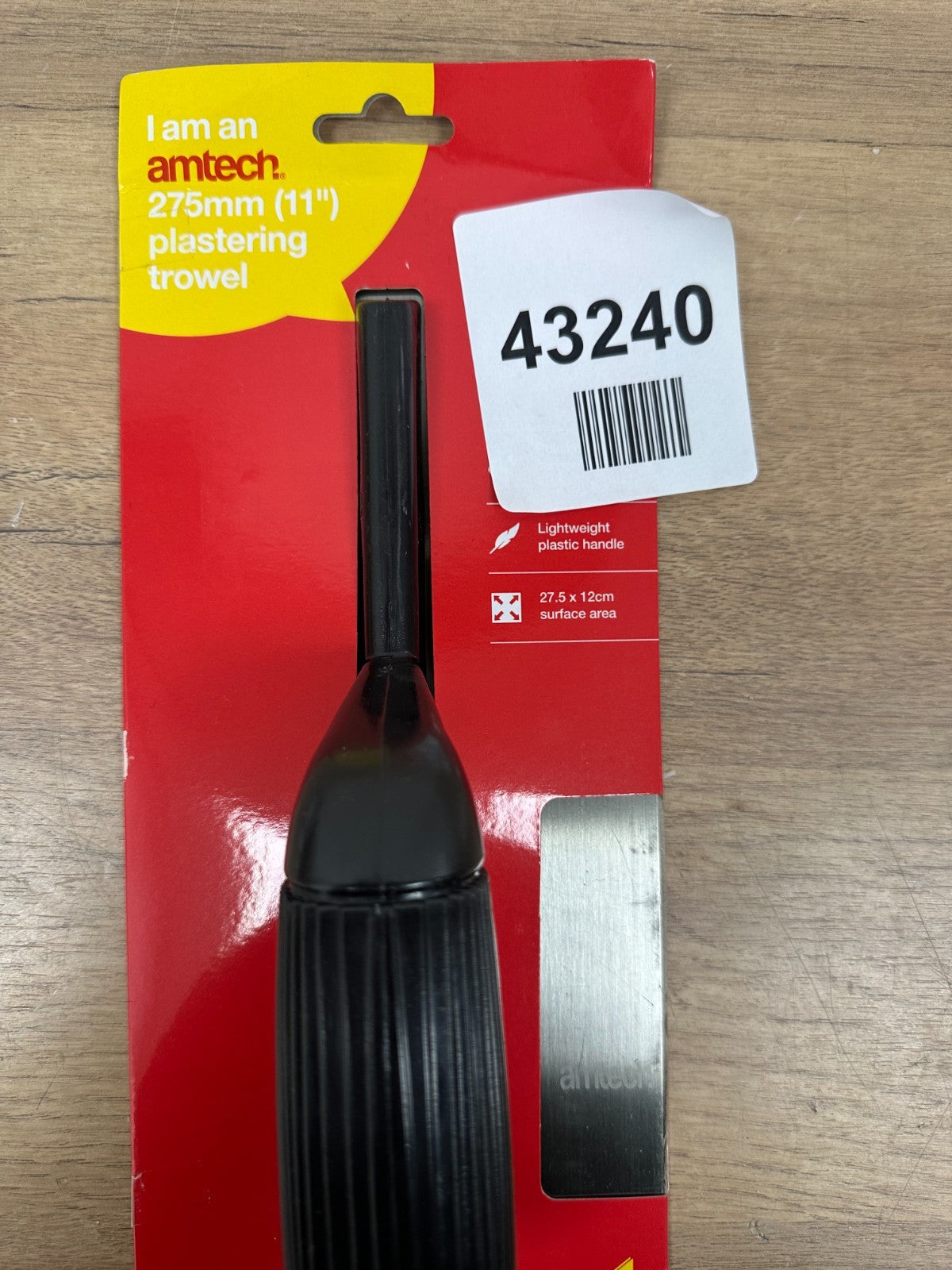 Am-Tech 11" Plastering Trowel Tool Plaster Lightweight Plastic Handle Carbon