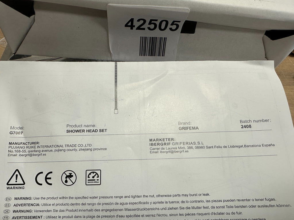 GRIFEMA G7007 10” Rainfall Shower Head