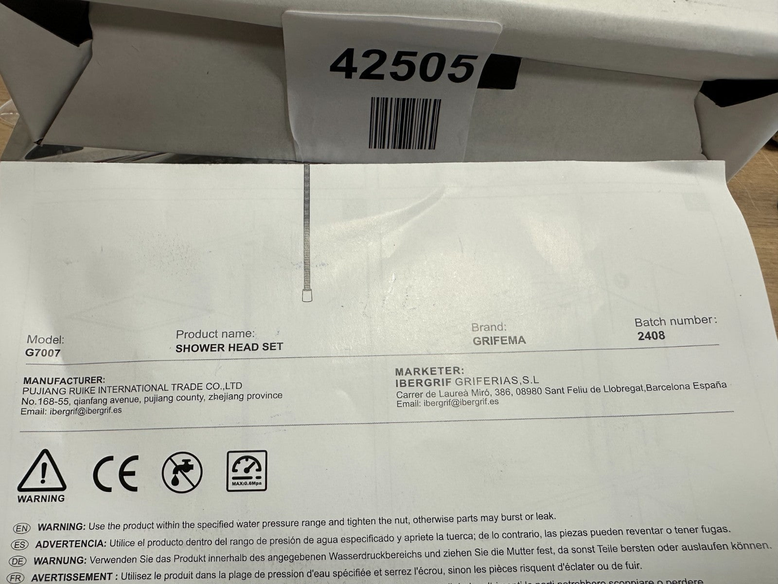 GRIFEMA G7007 10” Rainfall Shower Head