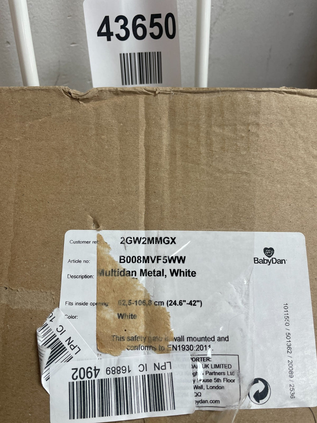 Baby Dan Multidan Extending Metal Safety Gate - White — New (other) (photo 4)