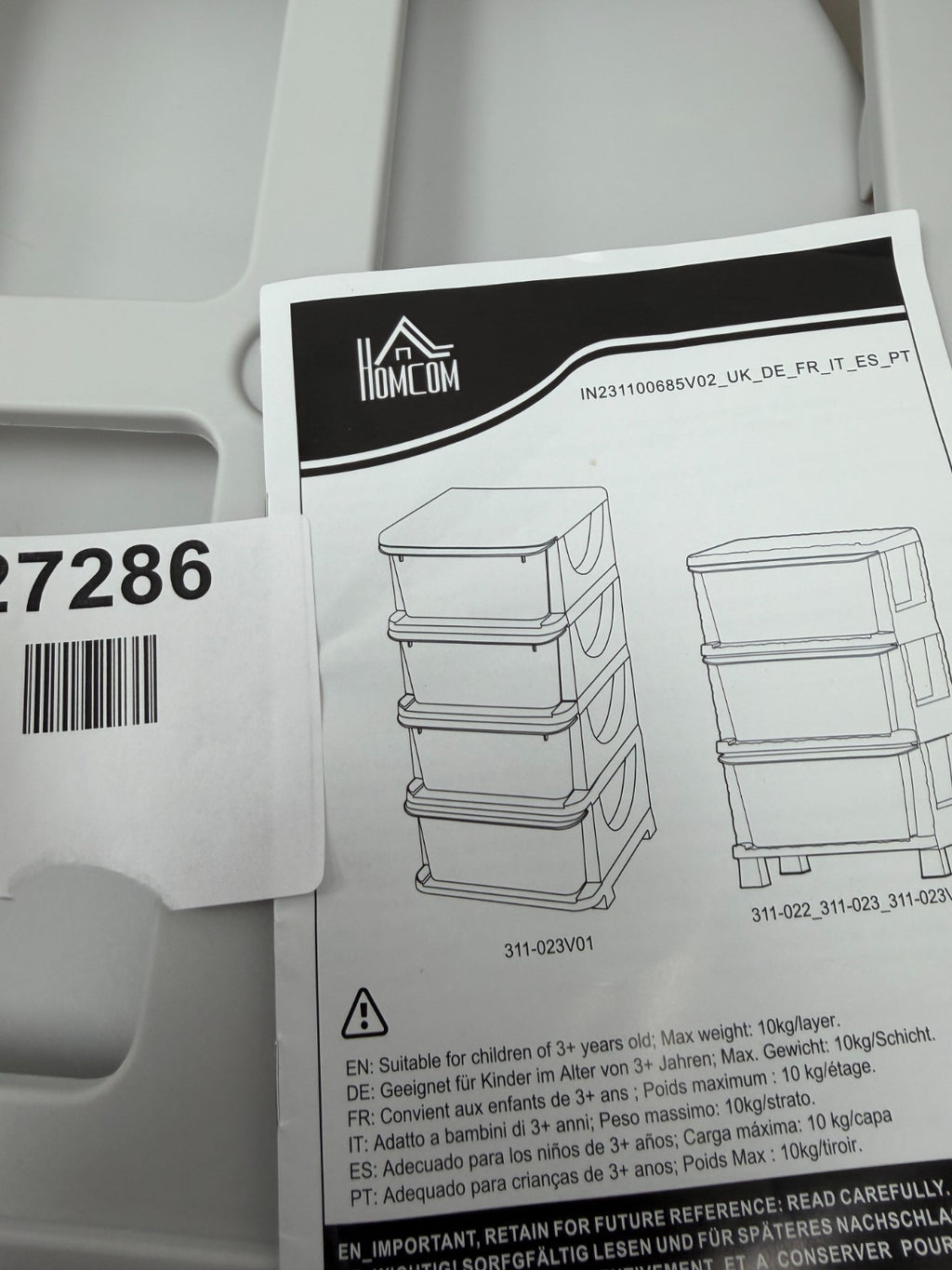 HOMCOM Kids Storage Units with Drawers