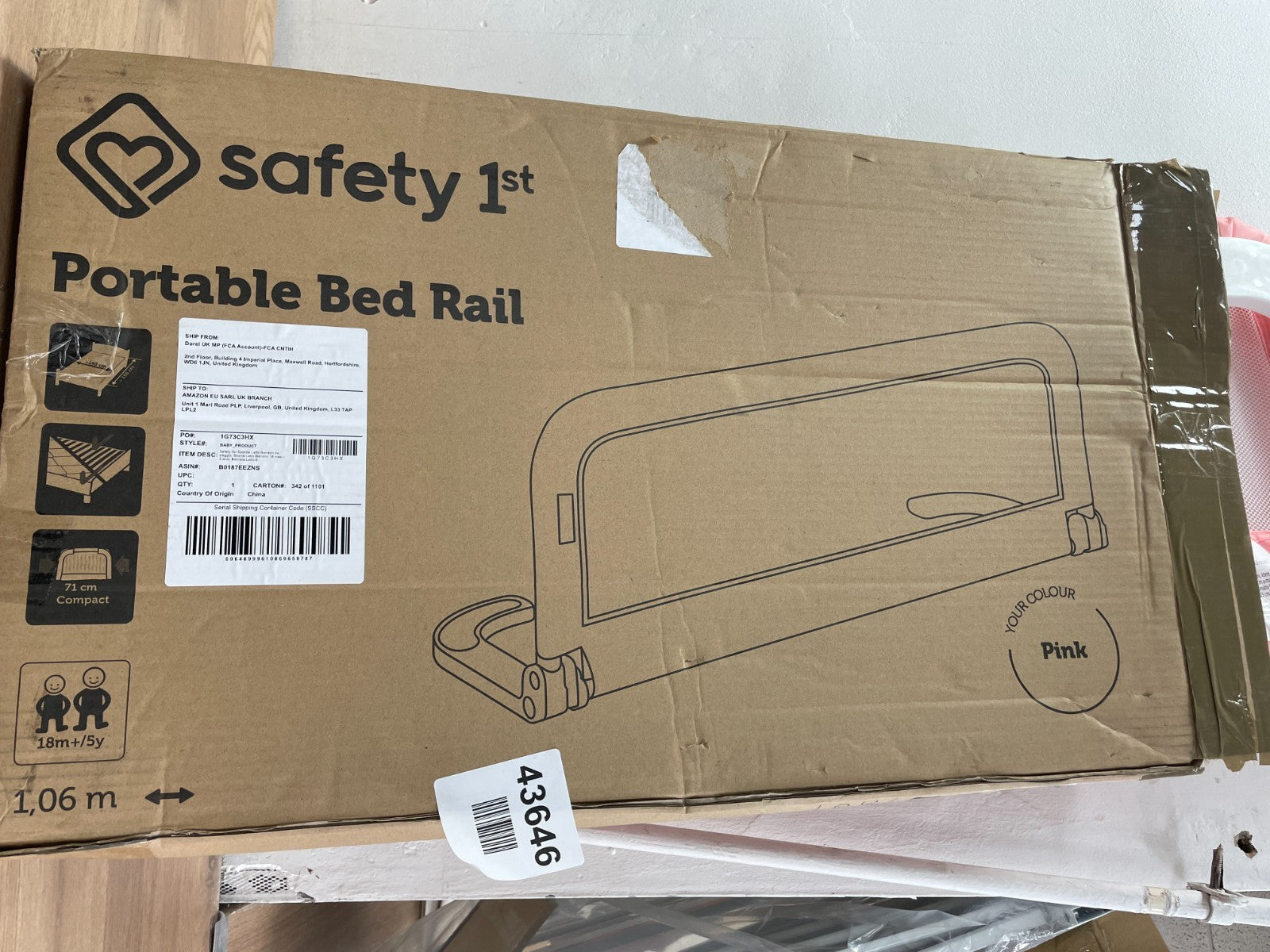 Safety 1st Portable Bed Rail, Foldable Bed Guard for Toddler Bed. Pink — New (other) (photo 9)