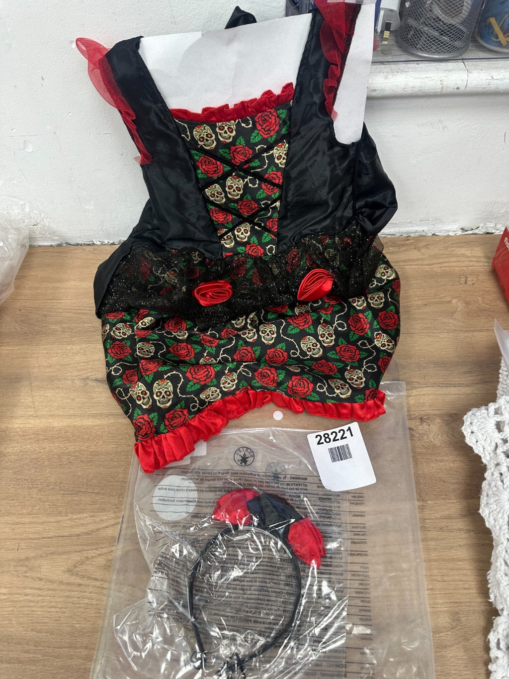 Rubie's Official Red Rose Day of the Dead Halloween Girls Costume
