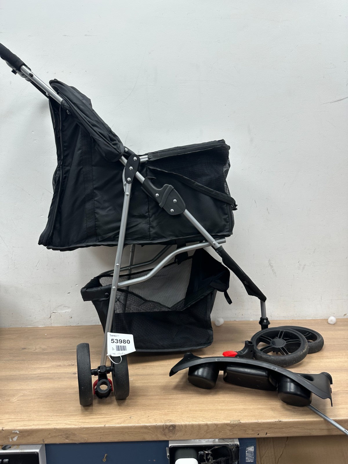 Foldable Pet Stroller Dog Carrier with Rain Cover - Grey