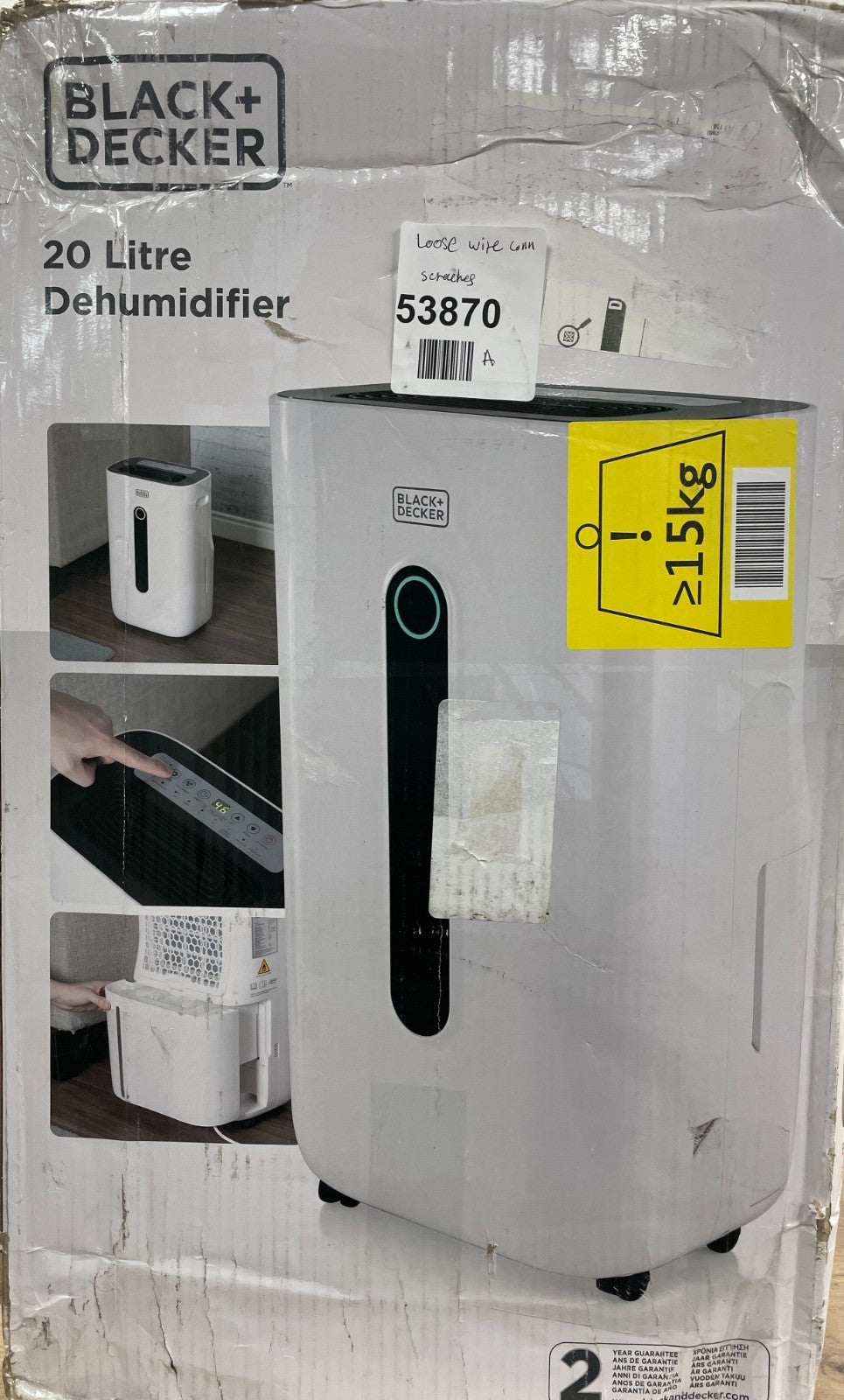 BLACK+DECKER BXEH60004GB 20L Small Home Dehumidifier