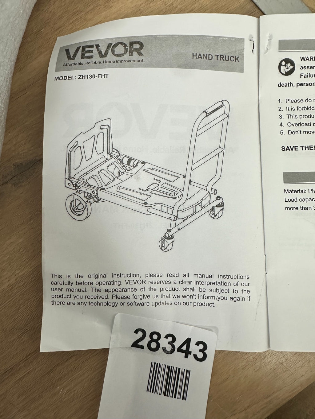 VEVOR 2-in-1 Aluminum Hand Truck - 300 lbs Capacity Convertible Platform Cart an