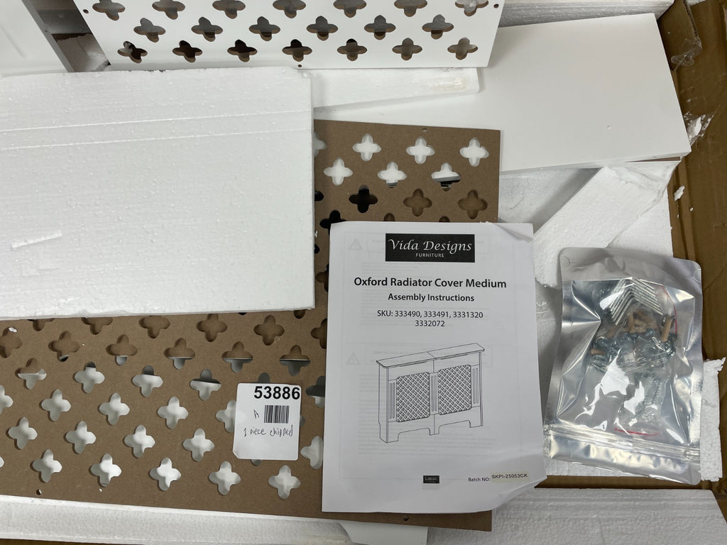 Vida Designs Oxford Radiator Cover Medium - White