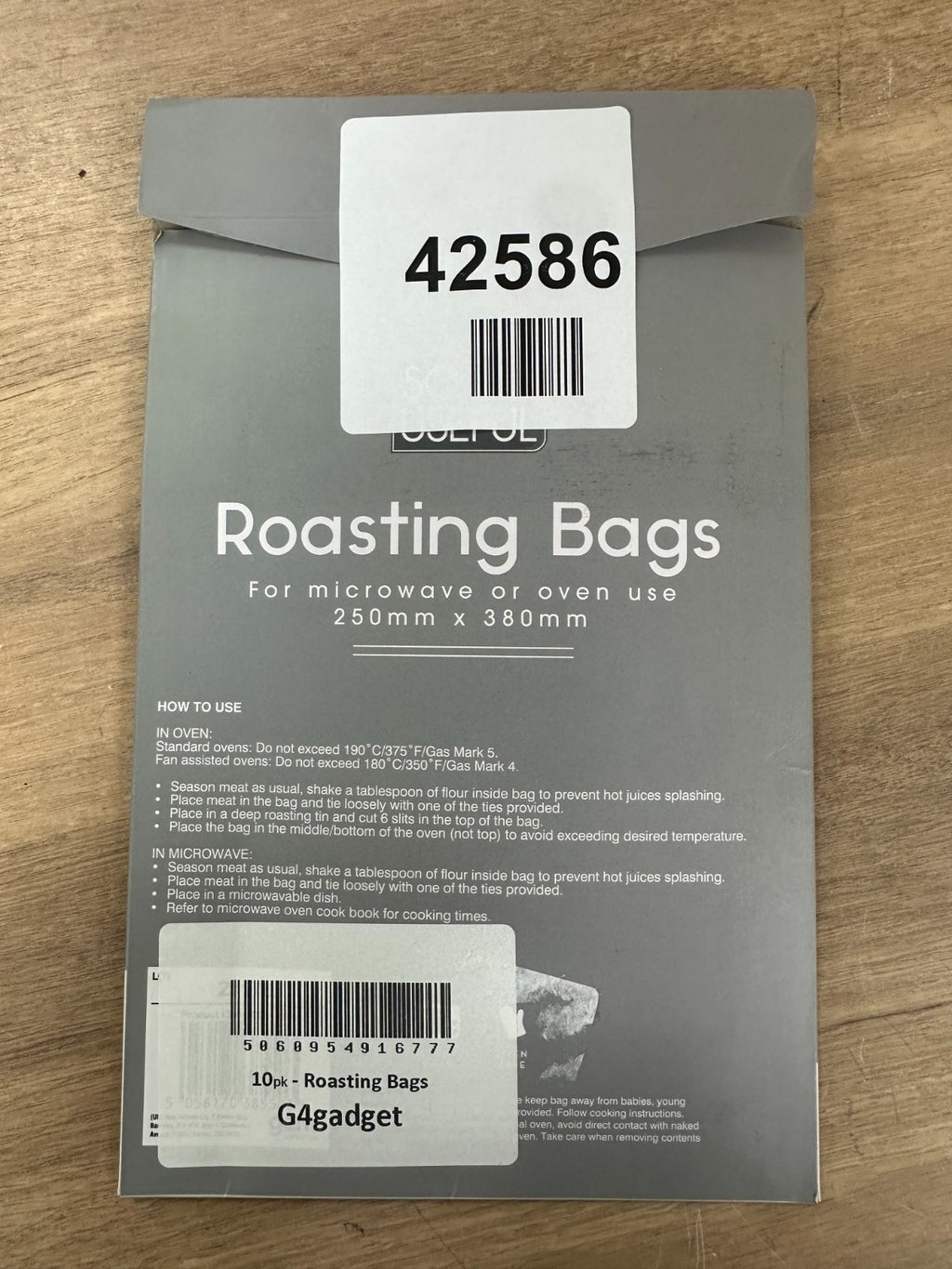 So useful roasting bags 250mm x 380mm