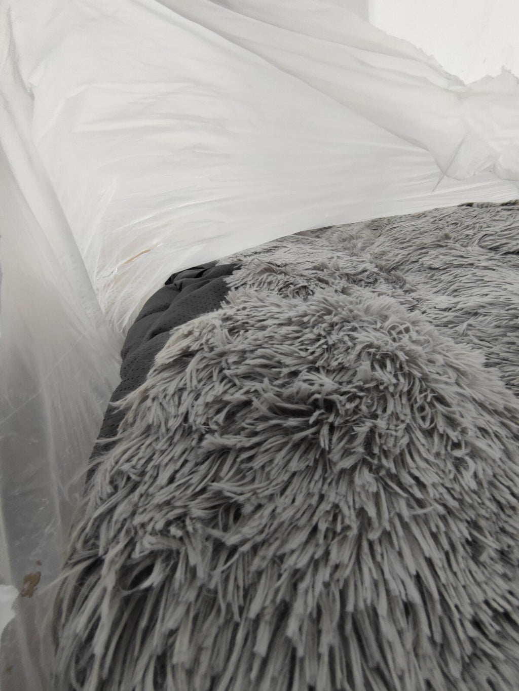 Shag Fur Donut Dog Bed, Washable, Non - Slip, Faux Fur