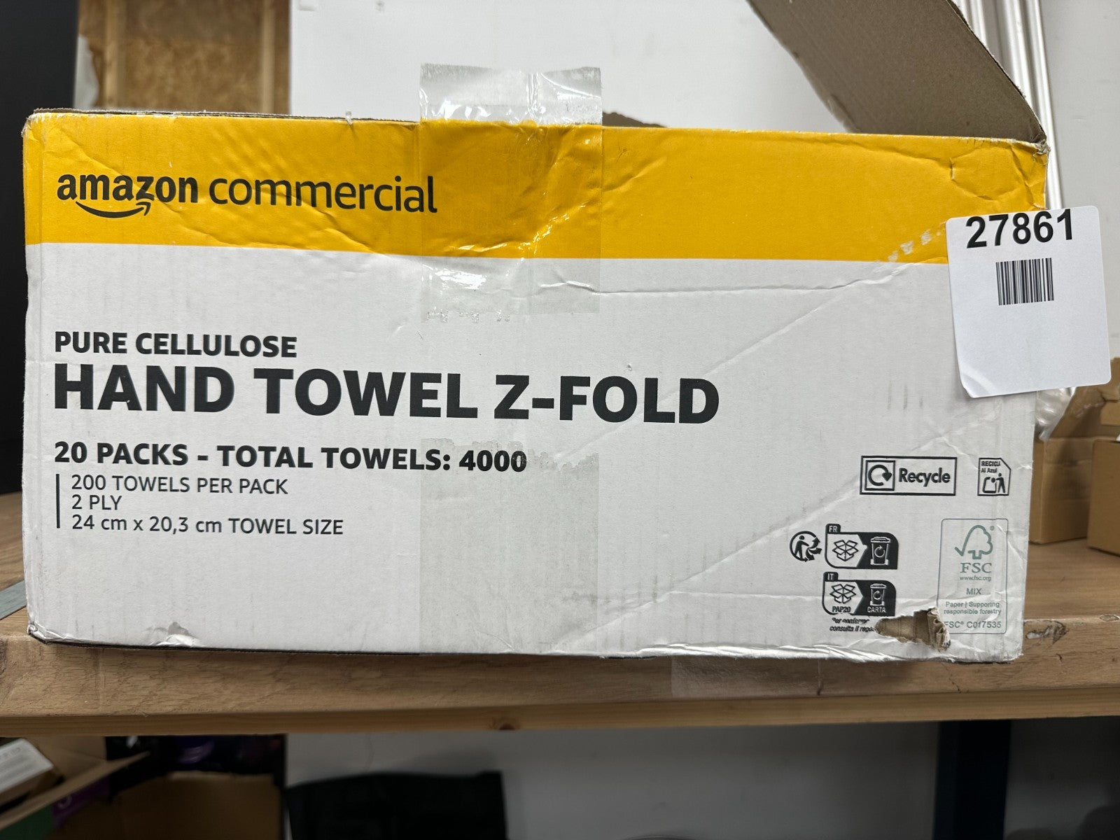 amazon commercial pure cellulose hand towel Z-fold