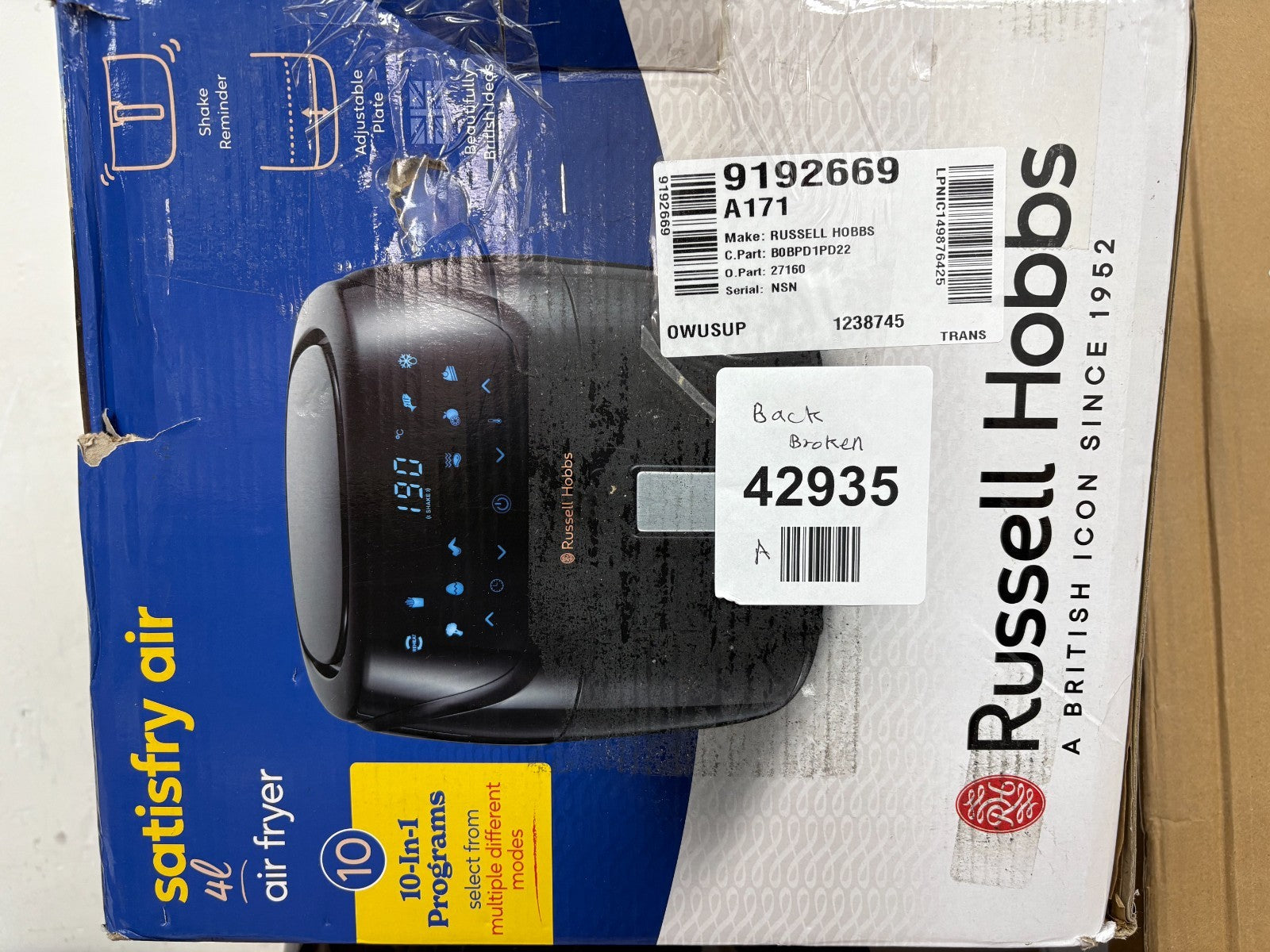 Russell Hobbs 4L Satisfry Air Fryer - 27160