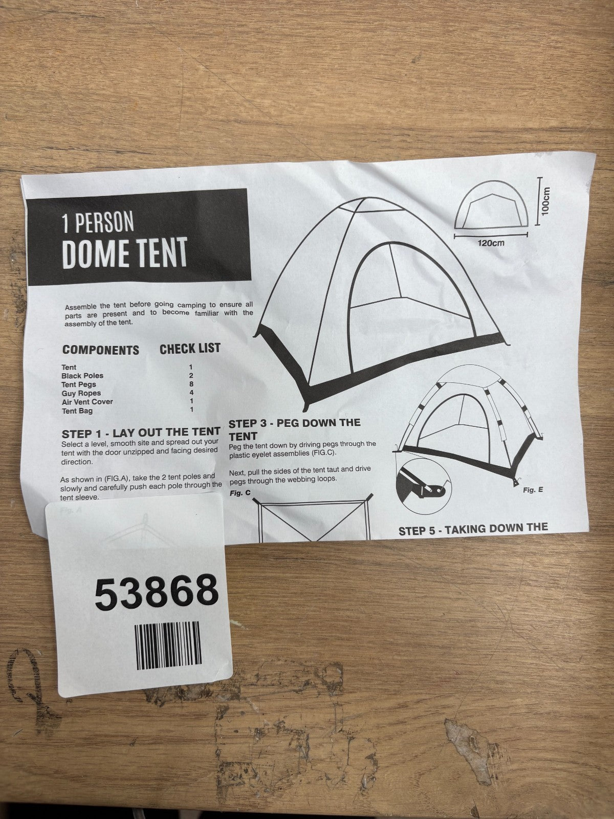 1 person dome tent