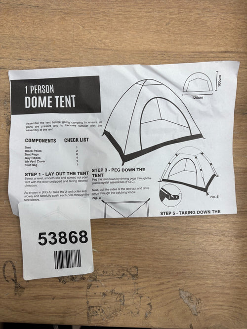 1 person dome tent