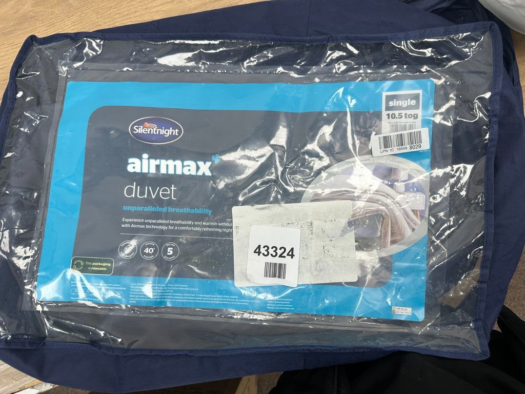 Silentnight Airmax Single Duvet – 10.5 Tog Breathable All Season Duvet Quilt wit
