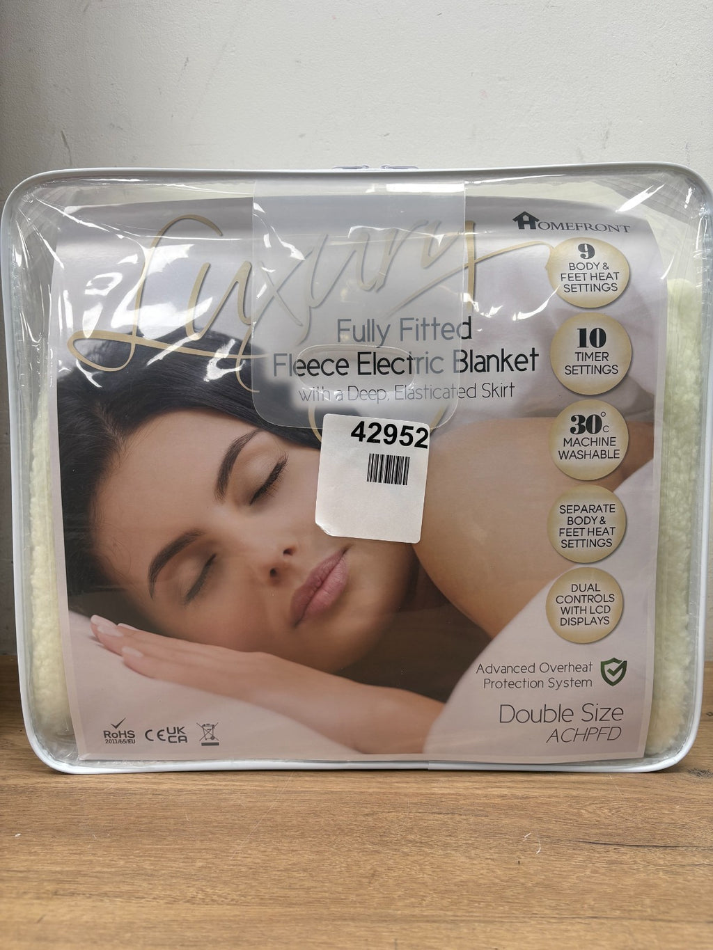 Homefront Double Size Electric Fleece Blanket - White