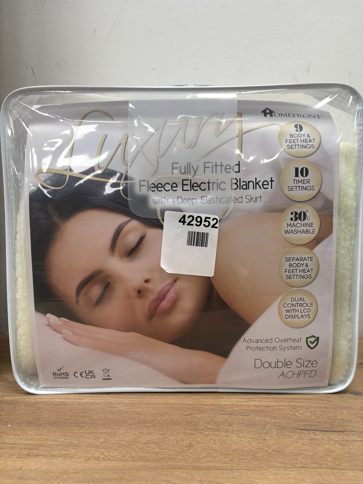 Homefront Double Size Electric Fleece Blanket - White