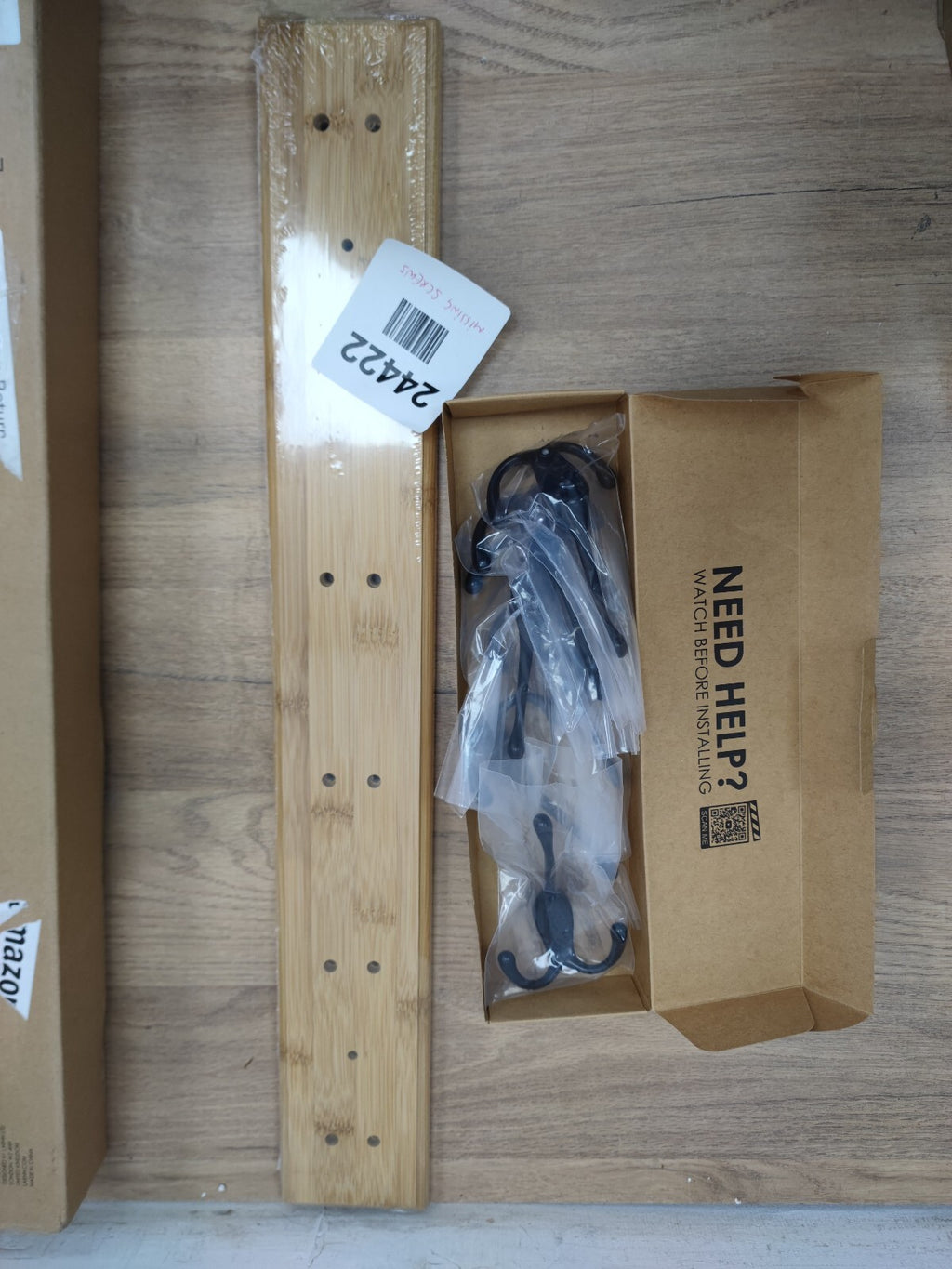 6 Hook Bamboo Coat Rack