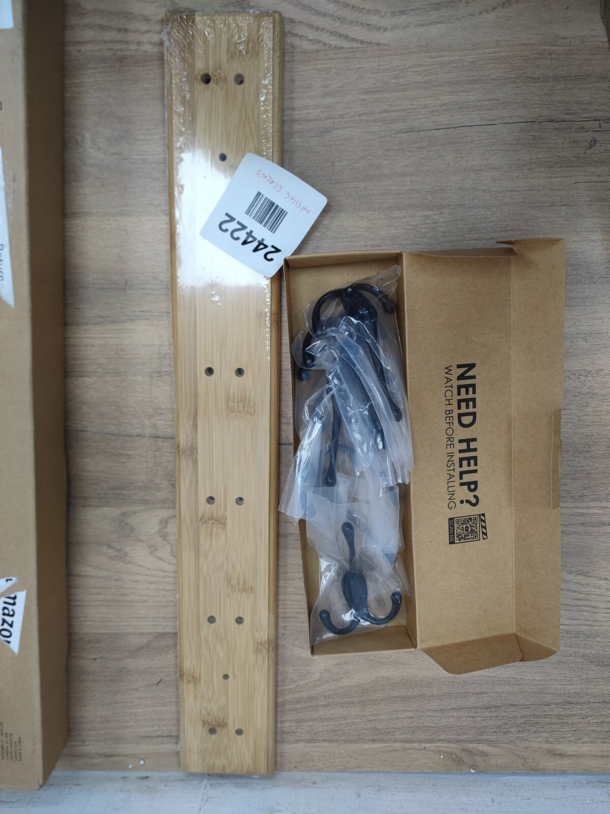 6 Hook Bamboo Coat Rack