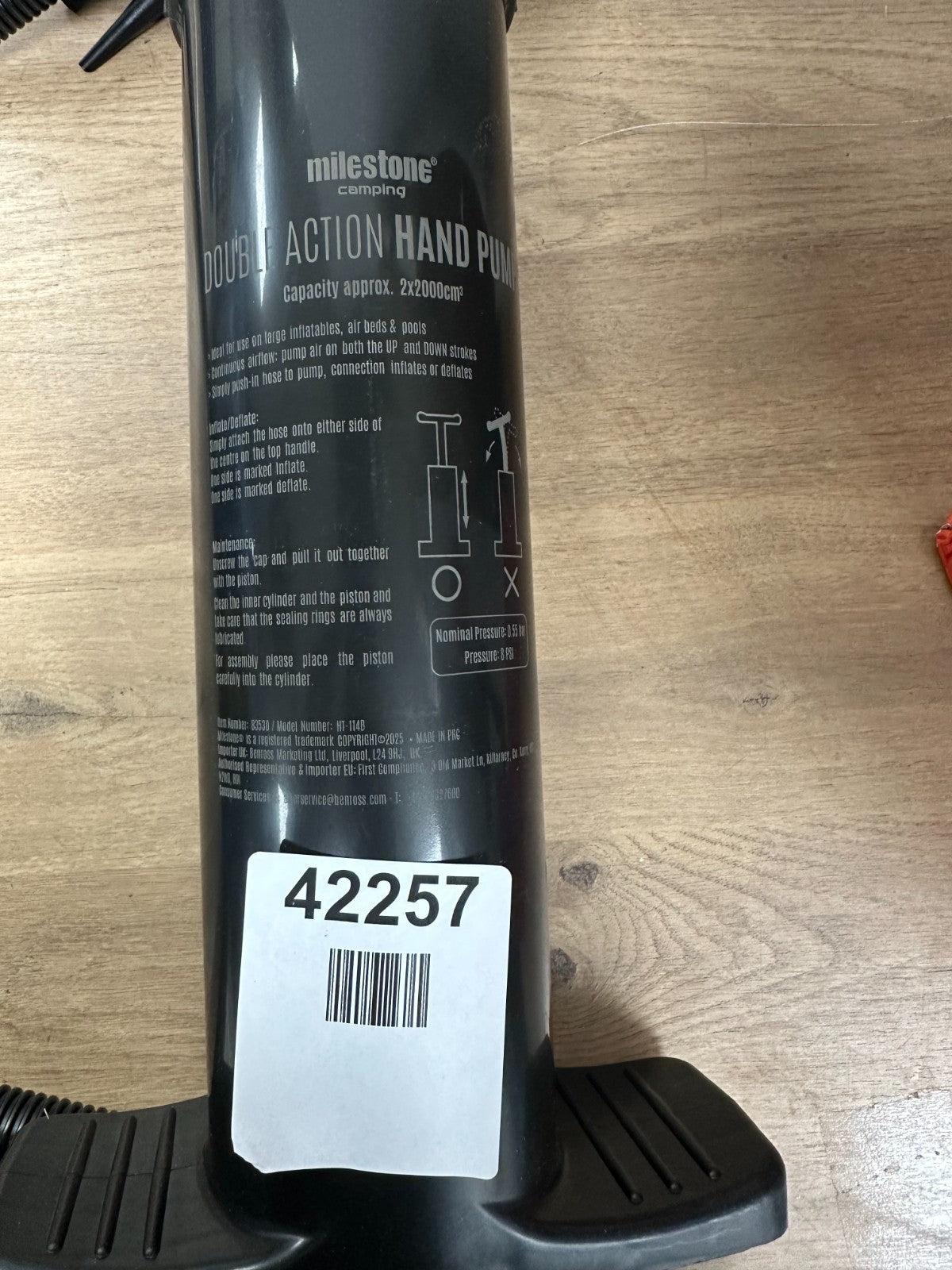 Milestone Camping 83530 Double Action Hand Pump