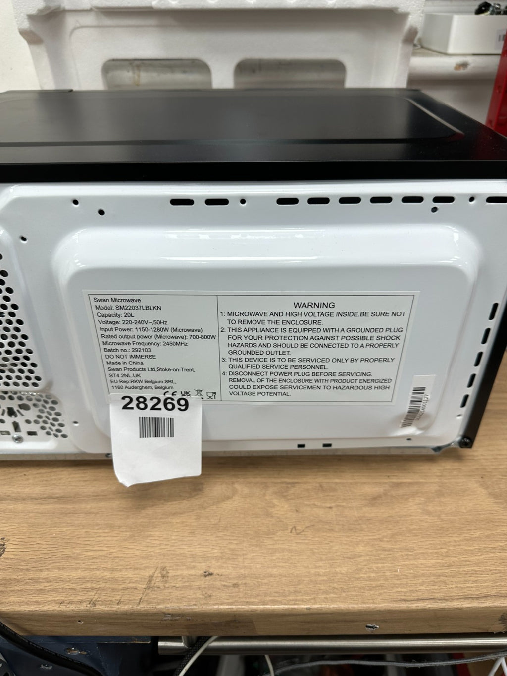 Swan Stealth 20L LED Digital Microwave -(SM22037LBLKN) - Read Description — New (other) (photo 8)