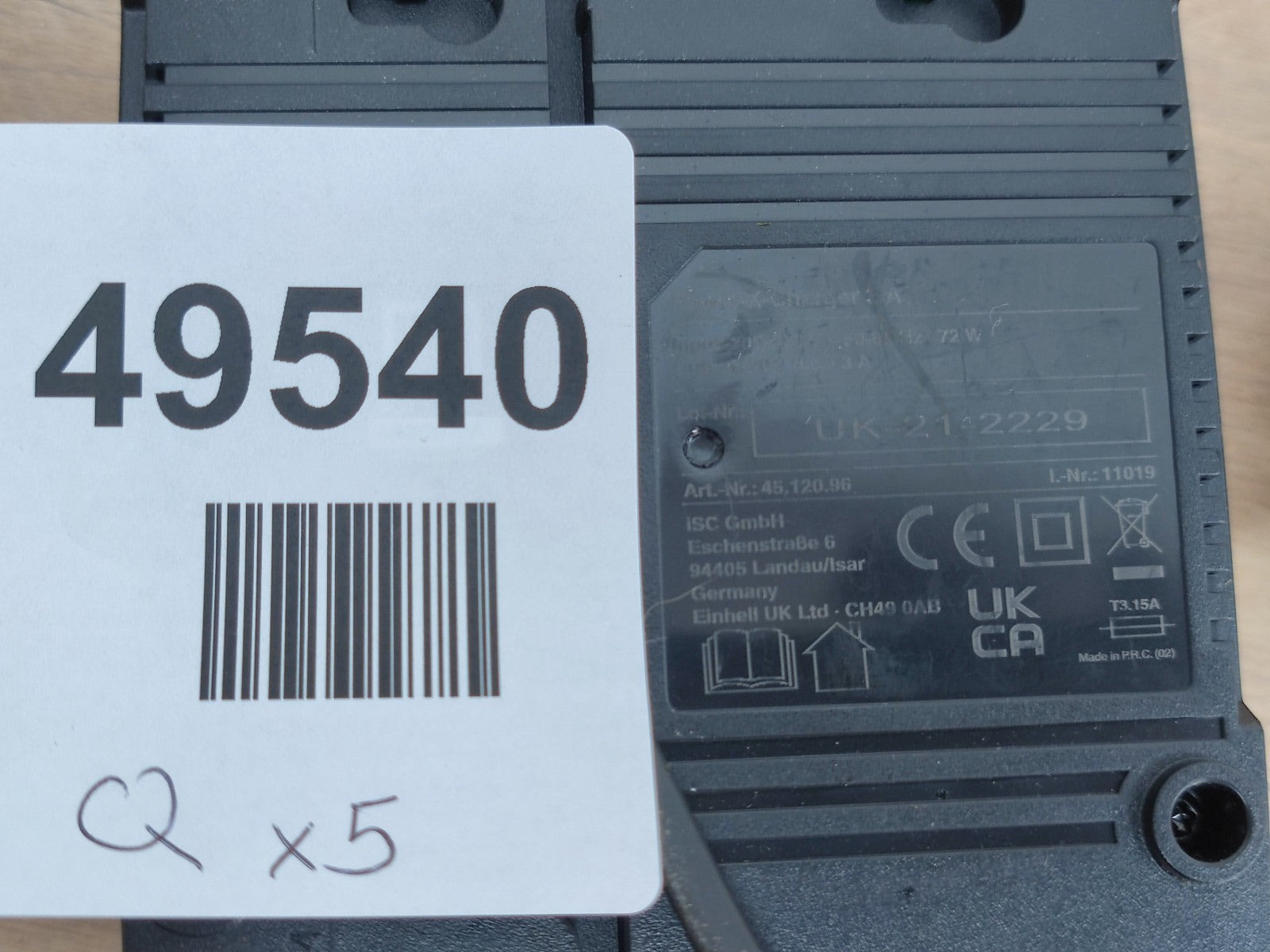 Einhell 18v Power X-Change Battery Charger 3A Charging Status Light 4512096
