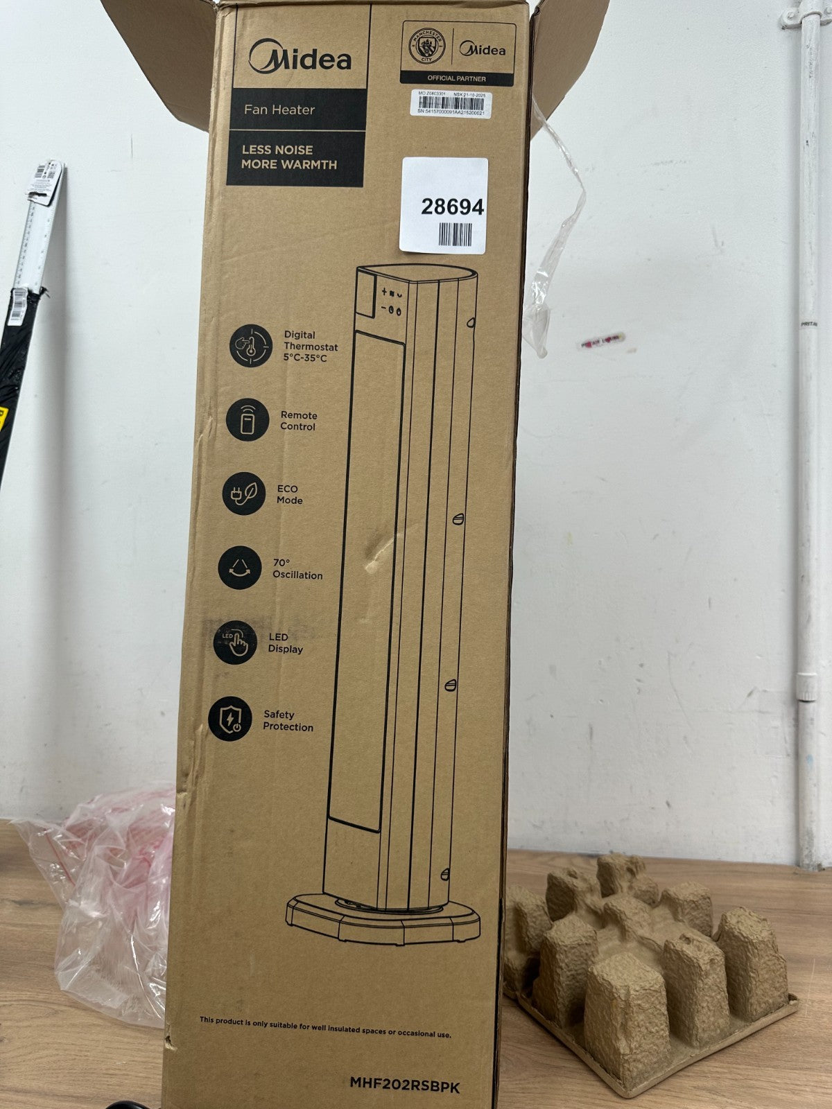 Midea Ceramic Tower Heater with Thermostat, Remote Control