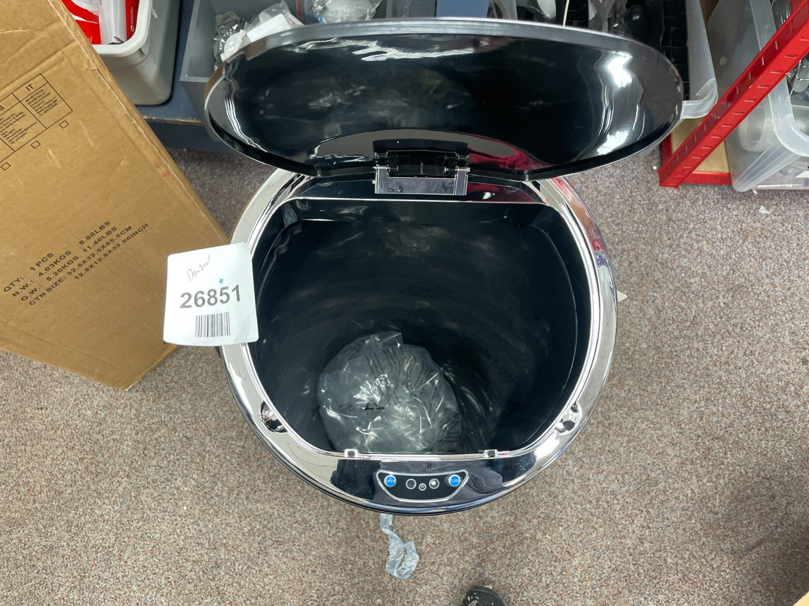 Homcom Auto Trash Bin 50L Round Motion Sensor (03-0046)- Dented