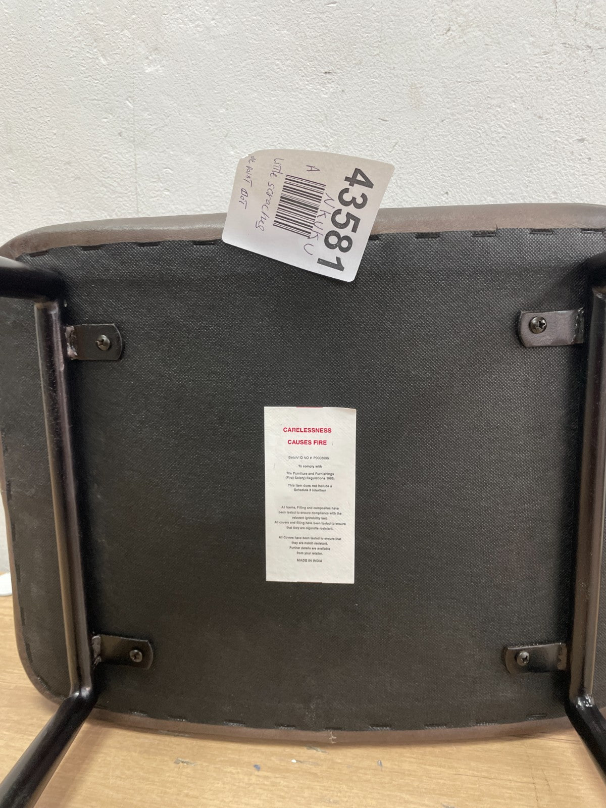 NKUKU Samaira Leather & Iron Counter Stool