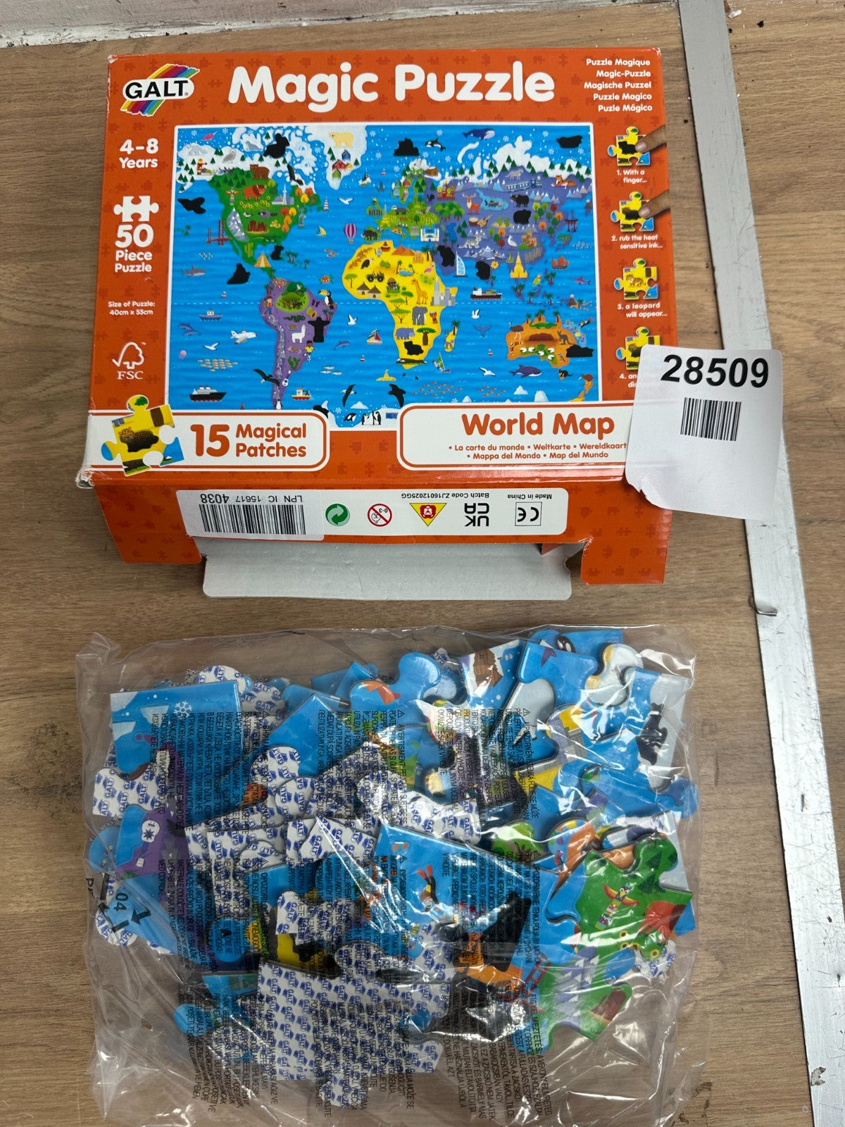 Galt Magic Puzzle - World Map, 50 Piece, Ages 4 to 8 Years Plus